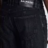 Jean motard en denim vintage noir Jean motard en denim vintage noir