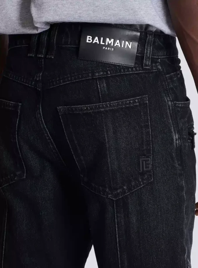 Jean motard en denim vintage noir Jean motard en denim vintage noir