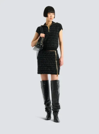 Jupe courte en tweed zippée Jupe courte en tweed zippée