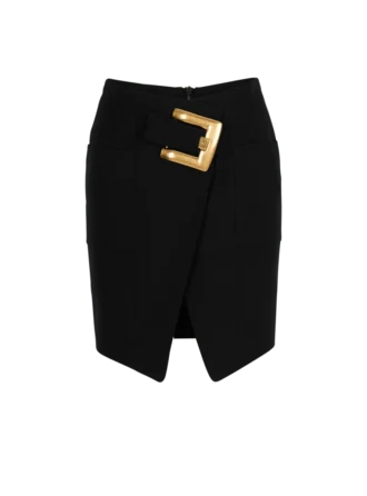 Jupe courte grain de poudre avec ceinture Jupe courte grain de poudre avec ceinture