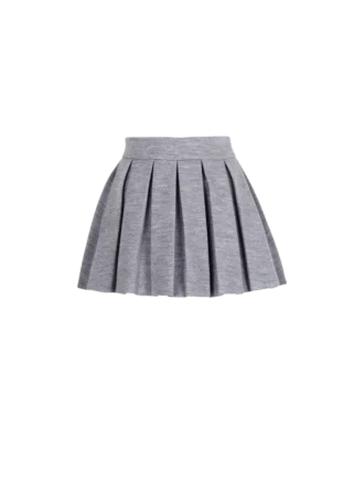 Jupe courte plissée en maille de coton Jupe courte plissée en maille de coton