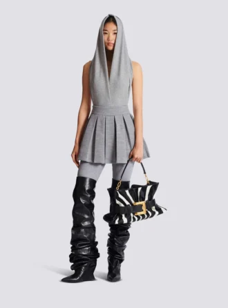 Jupe courte plissée en maille de coton Jupe courte plissée en maille de coton