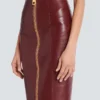 Jupe crayon en cuir d&rsquo;agneau