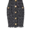 Jupe crayon en tweed boutonnée
