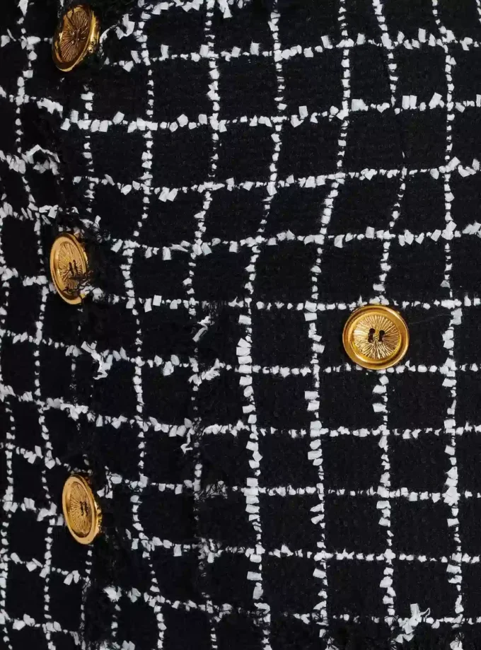 Jupe crayon en tweed boutonnée