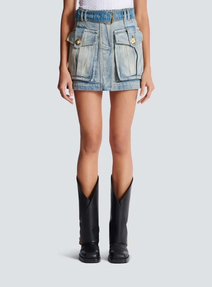 Jupe en denim avec poches Jupe en denim avec poches