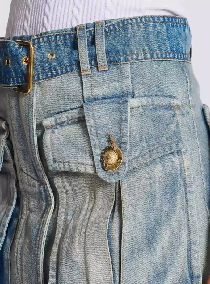 Jupe en denim avec poches Jupe en denim avec poches