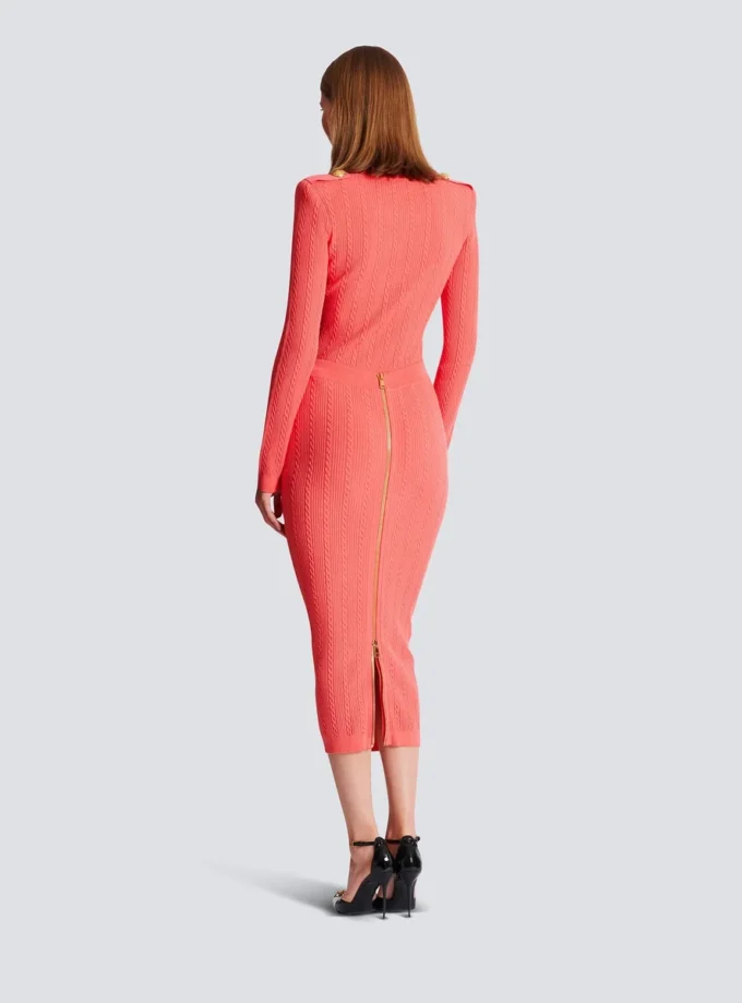 Jupe midi en maille torsadée Jupe midi en maille torsadée