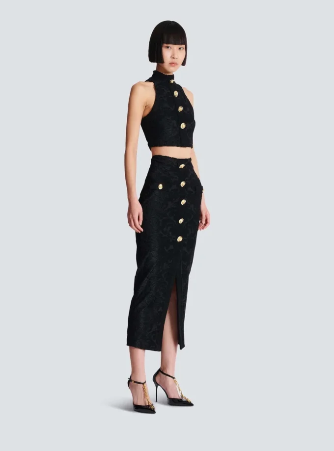 Jupe midi à motif baroque Jupe midi à motif baroque
