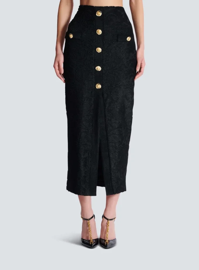 Jupe midi à motif baroque Jupe midi à motif baroque