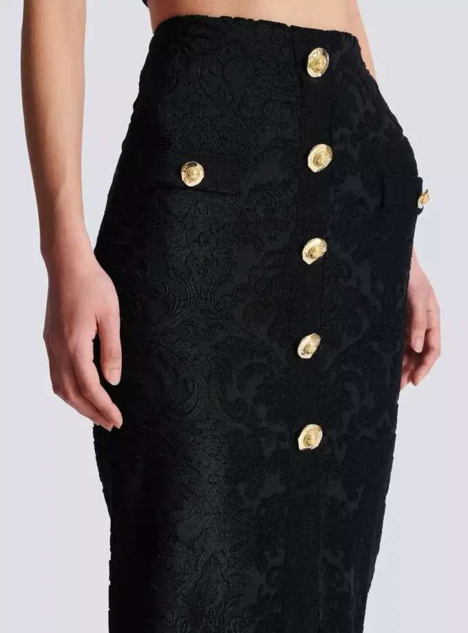 Jupe midi à motif baroque Jupe midi à motif baroque