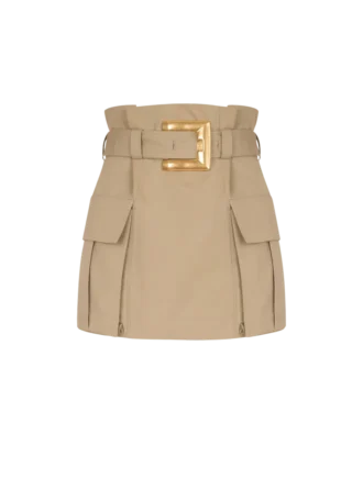 Jupe taille haute en gabardine Jupe taille haute en gabardine