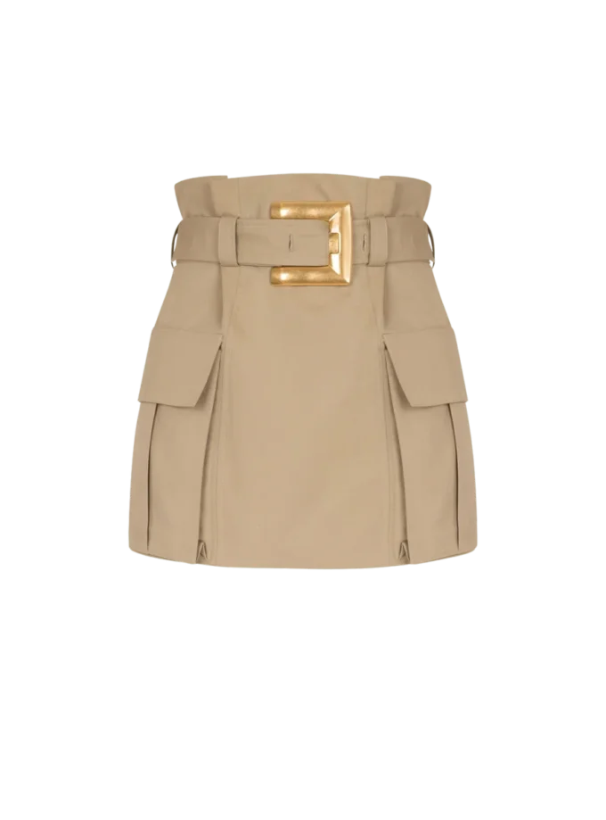 Jupe taille haute en gabardine Jupe taille haute en gabardine