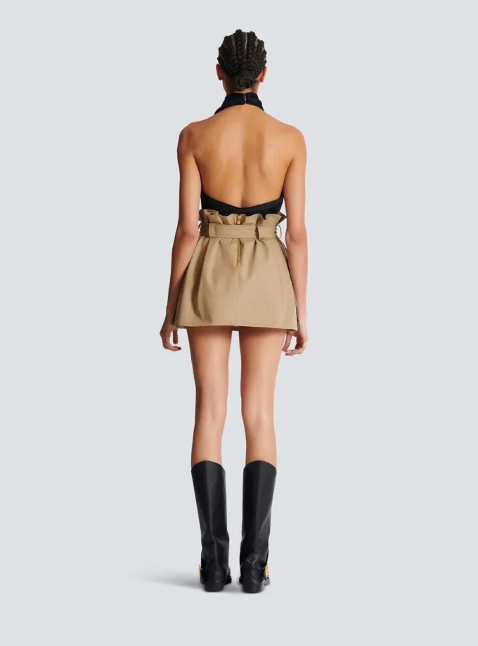 Jupe taille haute en gabardine Jupe taille haute en gabardine
