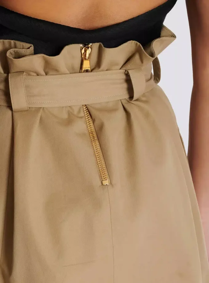 Jupe taille haute en gabardine Jupe taille haute en gabardine