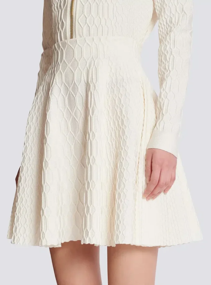 Jupe évasée en maille crocodile Jupe évasée en maille crocodile
