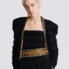 Large ceinture en chaînes tressées et cuir Large ceinture en chaînes tressées et cuir
