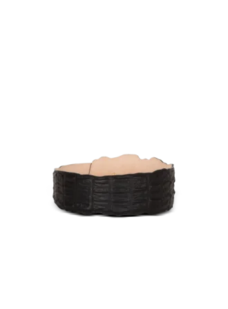 Large ceinture en cuir imprimé crocodile Large ceinture en cuir imprimé crocodile
