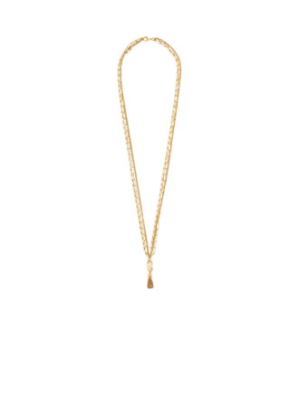 Long collier Sync en laiton doré