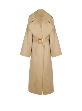 Long trench-coat en gabardine de coton Long trench-coat en gabardine de coton