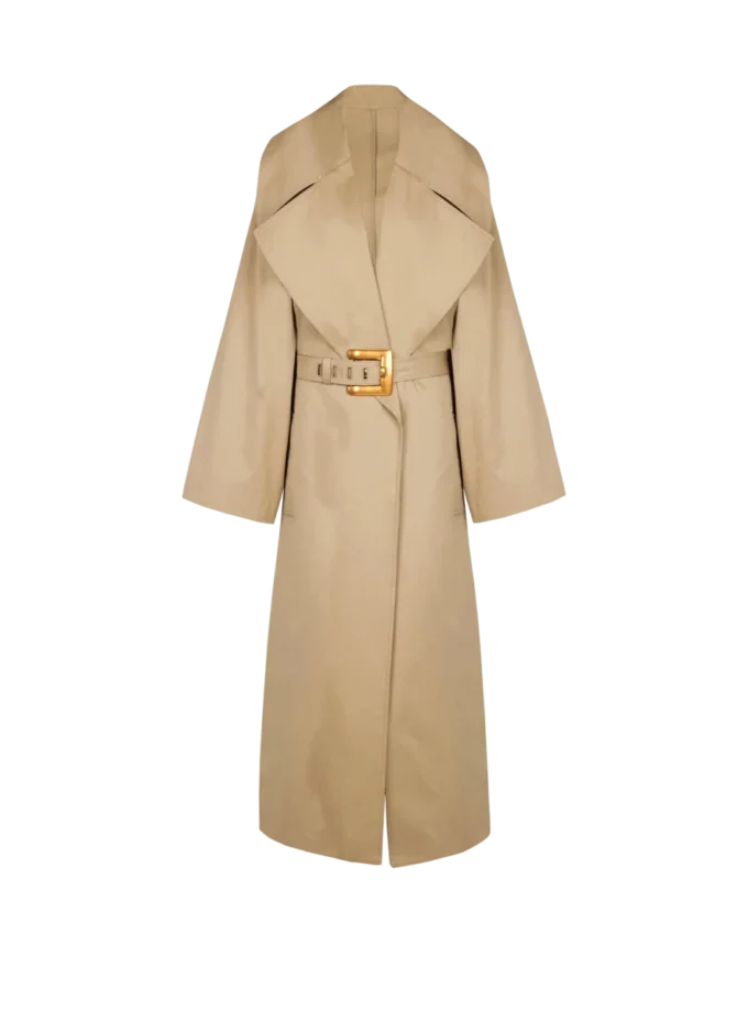 Long trench-coat en gabardine de coton Long trench-coat en gabardine de coton