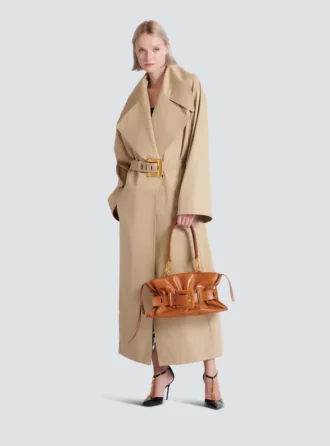 Long trench-coat en gabardine de coton Long trench-coat en gabardine de coton