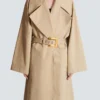 Long trench-coat en gabardine de coton Long trench-coat en gabardine de coton