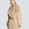 Long trench-coat en gabardine de coton Long trench-coat en gabardine de coton