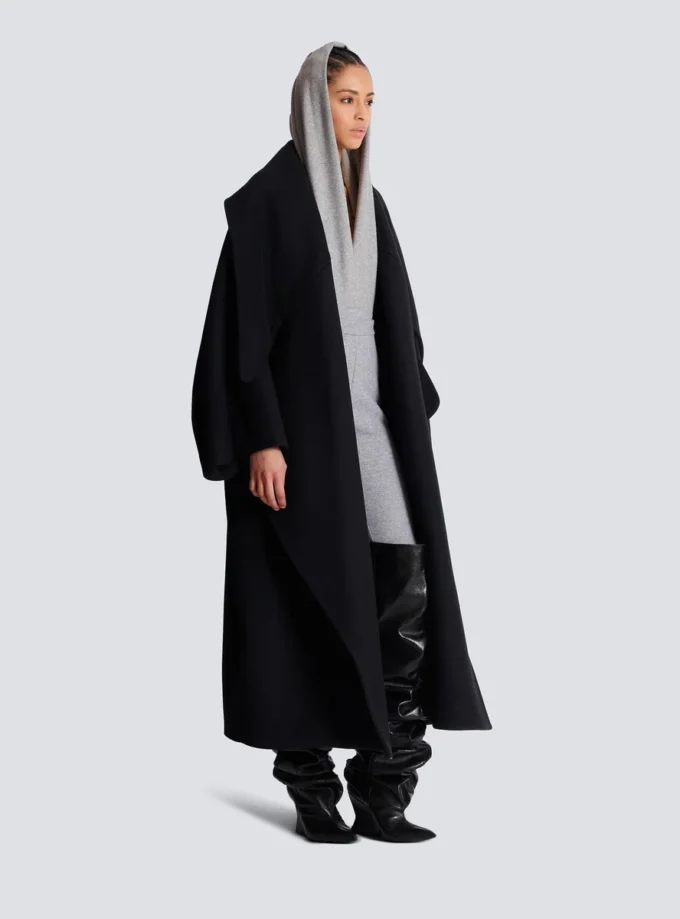 Manteau cape oversize en laine