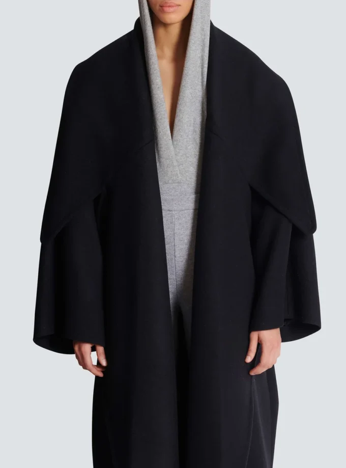 Manteau cape oversize en laine