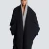 Manteau cape oversize en laine