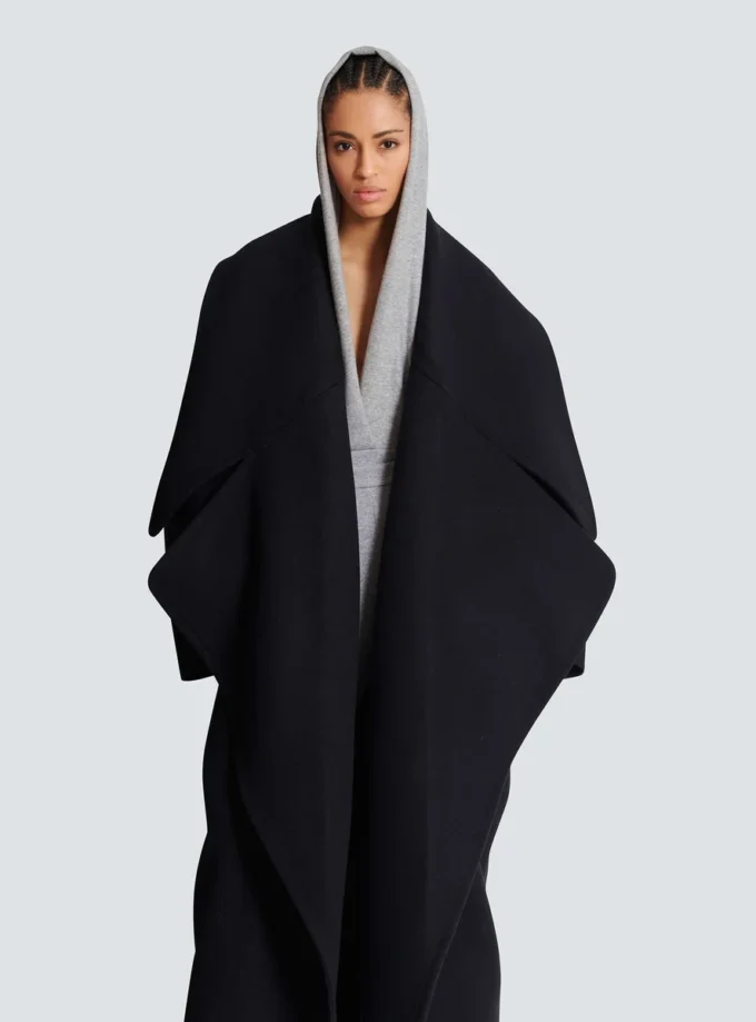 Manteau cape oversize en laine