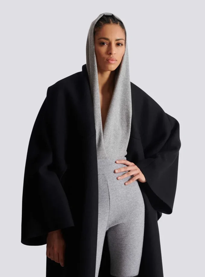 Manteau cape oversize en laine