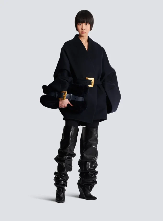 Manteau court en laine croisé Manteau court en laine croisé