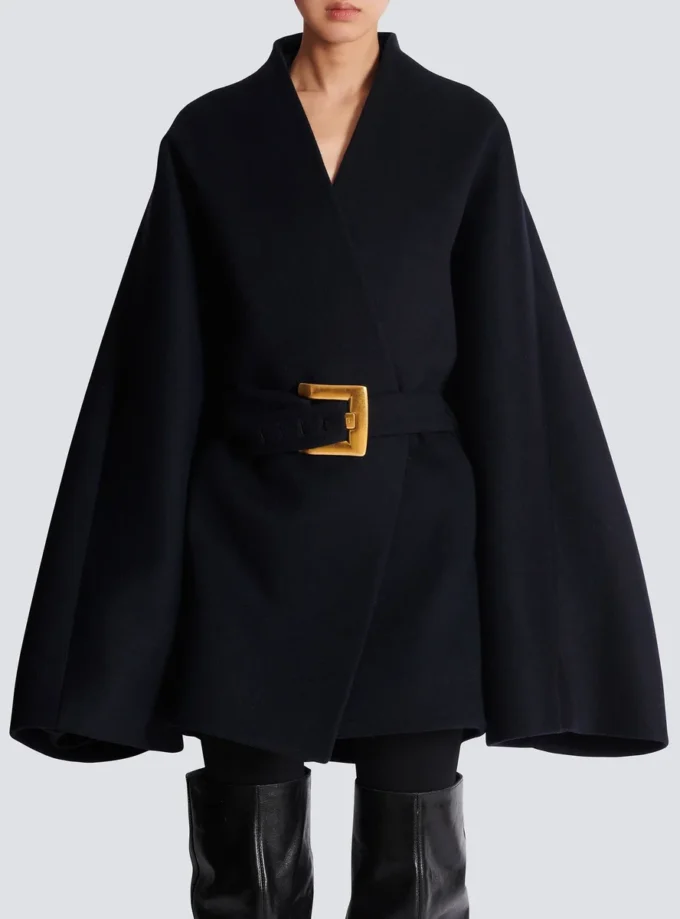 Manteau court en laine croisé Manteau court en laine croisé