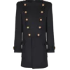 Manteau en laine et cachemire avec plastron amovible