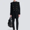 Manteau en laine et cachemire avec plastron amovible