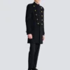 Manteau en laine et cachemire avec plastron amovible