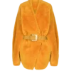 Manteau en peau lainée avec ceinture
