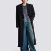 Manteau long en laine grain de poudre Manteau long en laine grain de poudre