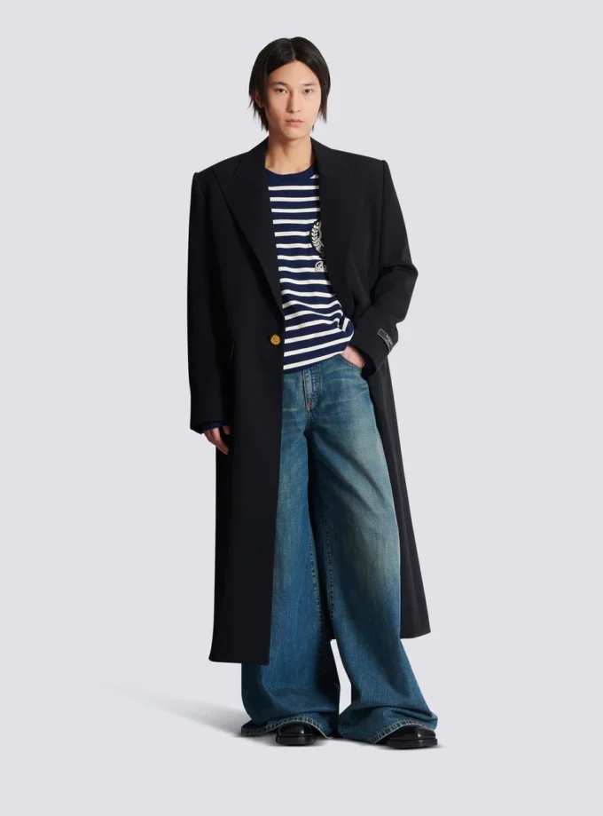Manteau long en laine grain de poudre Manteau long en laine grain de poudre