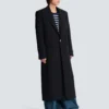 Manteau long en laine grain de poudre Manteau long en laine grain de poudre