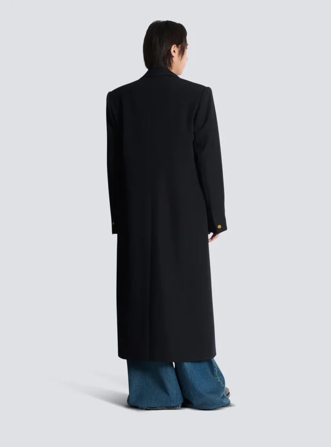 Manteau long en laine grain de poudre Manteau long en laine grain de poudre
