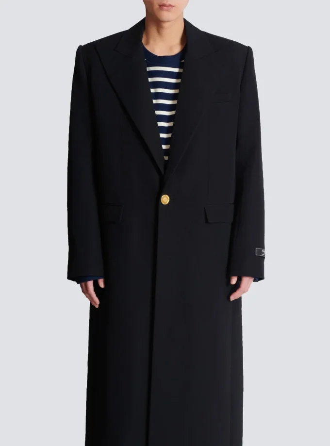 Manteau long en laine grain de poudre Manteau long en laine grain de poudre