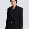Manteau long en laine grain de poudre Manteau long en laine grain de poudre