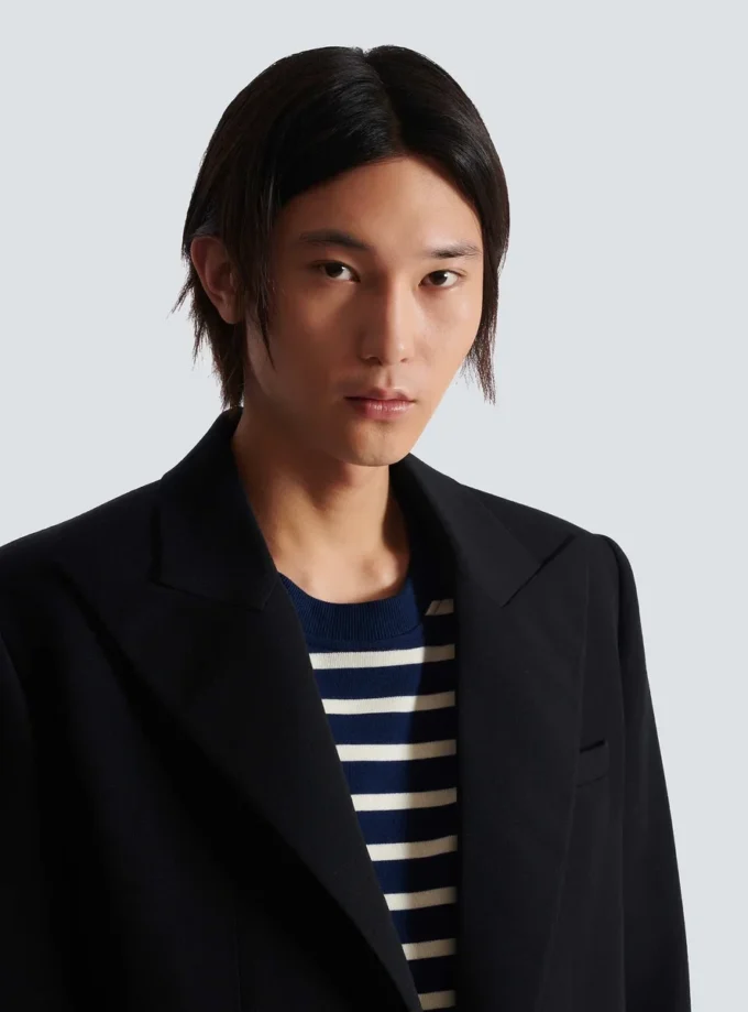 Manteau long en laine grain de poudre Manteau long en laine grain de poudre
