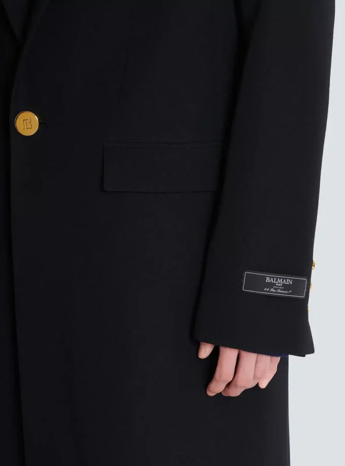 Manteau long en laine grain de poudre Manteau long en laine grain de poudre