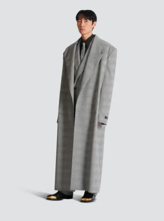 Manteau oversize en laine Prince de Galles Manteau oversize en laine Prince de Galles