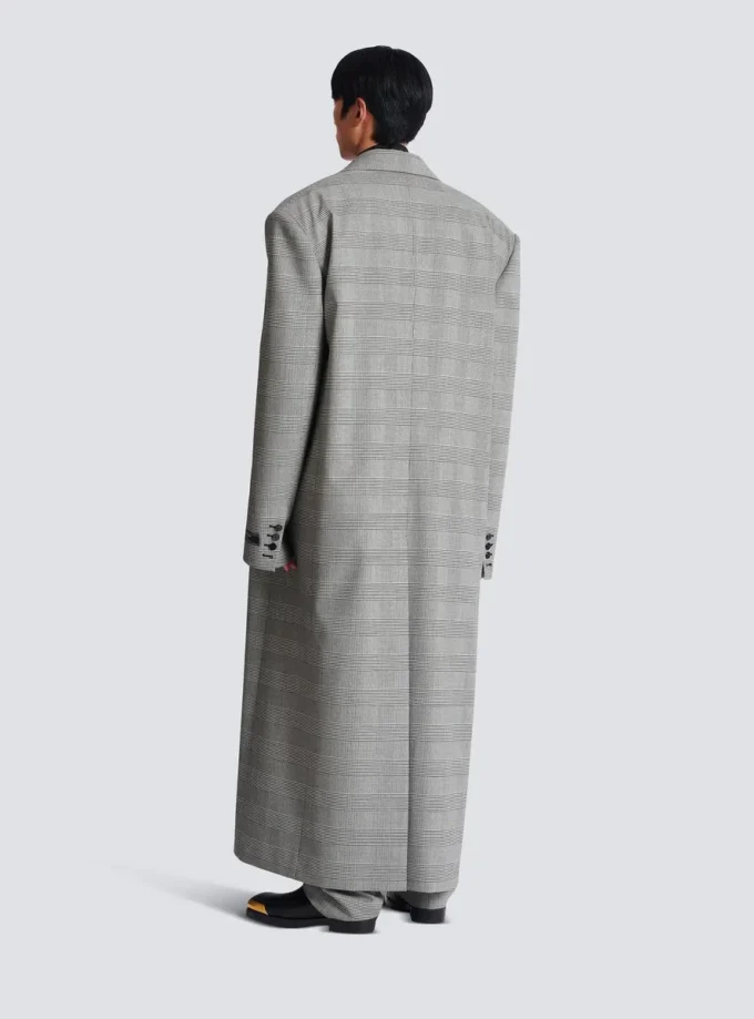 Manteau oversize en laine Prince de Galles Manteau oversize en laine Prince de Galles