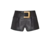 Mini-jupe en cuir avec ceinture
